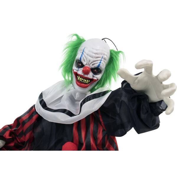 Haunted Hill Farm 5-Ft. Animated Scary Talking Clown Prop w/ Flashing ...