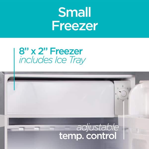 Black + Decker 1.7 Cu Ft Mini Fridge in White with Freezer Tray