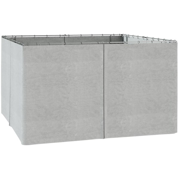 10 ft. x 13 ft. Universal Gazebo Sidewall Set with 4 Panels 48 Hooks/C-Rings Included for Pergolas & Cabanas, Light Gray