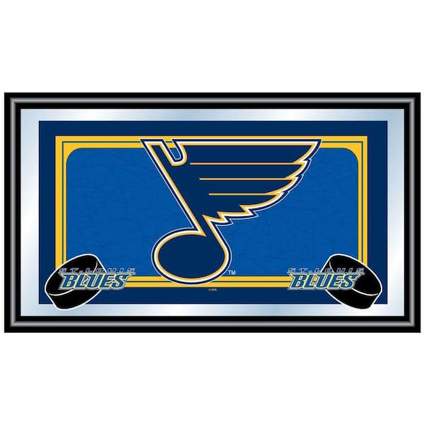 Trademark NHL St. Louis Blues Logo 15 in. x 26 in. Black Wood Framed Mirror