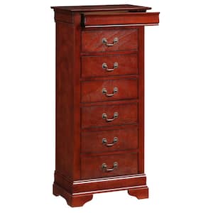 Louis Phillipe 7-Drawer Cherry Chest of Drawers (51 in. H x 22 in. W x 16 in. D)