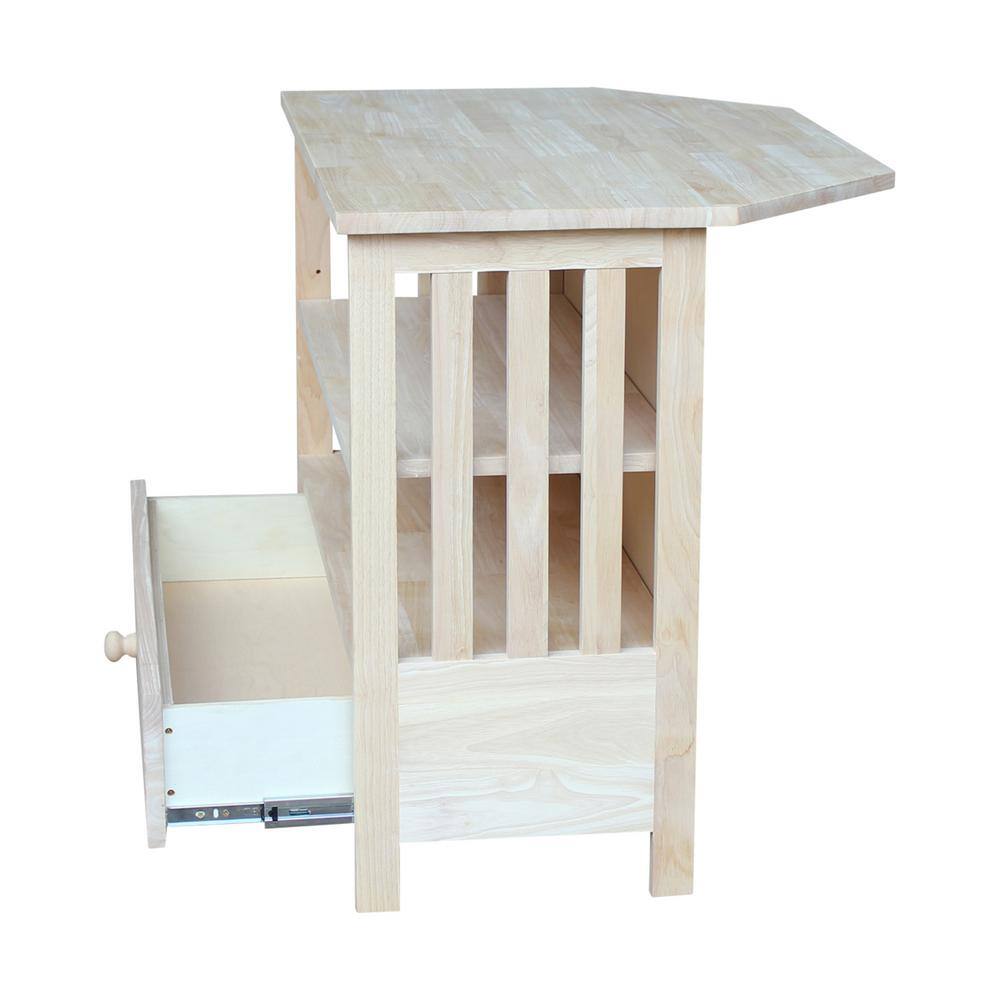 Solid Wood Unfinished Mission Corner TV Stand, 38"
