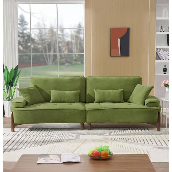 Pink Futon Velvet Sofa Accent Sofa Loveseat Sofa with Rose Gold Metal Feet