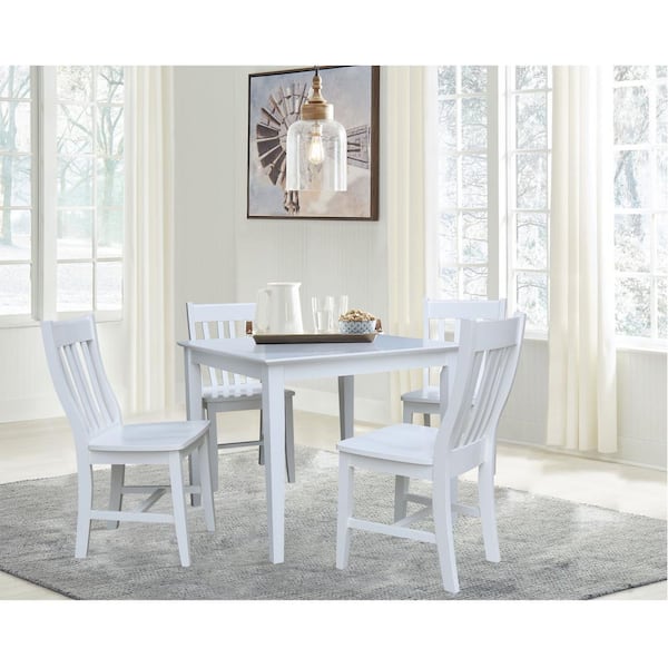 white square dining table set