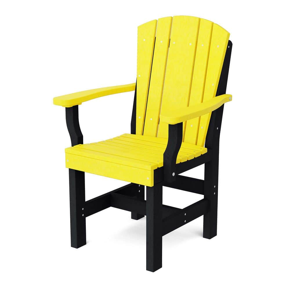 Heritage Lemon Yellow and Black HDPE Plastic Outdoor Dining Arm Chair price history on PriceWatchPro