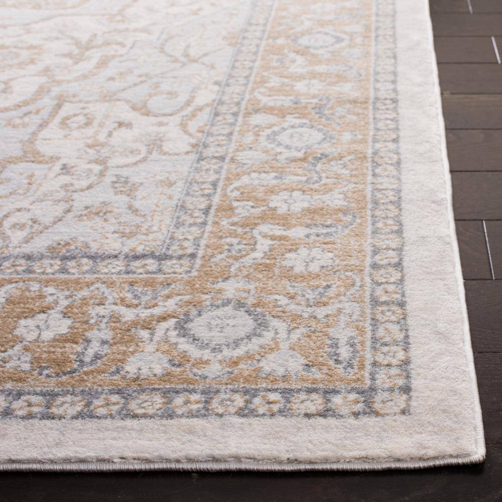 Isabella 6'7" Square Cream and Beige Synthetic Area Rug