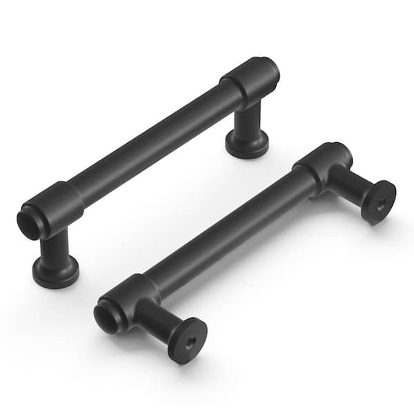 Hollow Bar Cabinet Pull 3-3/4 inch (96 mm) Matte Black, 10-Pack