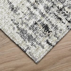 Accord Black 1 ft. 8 in. x 2 ft. 6 in. Abstract Indoor/Outdoor Washable Area Rug