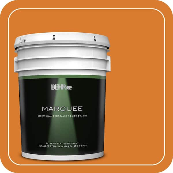 BEHR MARQUEE 5 gal. #270B-7 Bonfire Semi-Gloss Enamel Exterior Paint & Primer