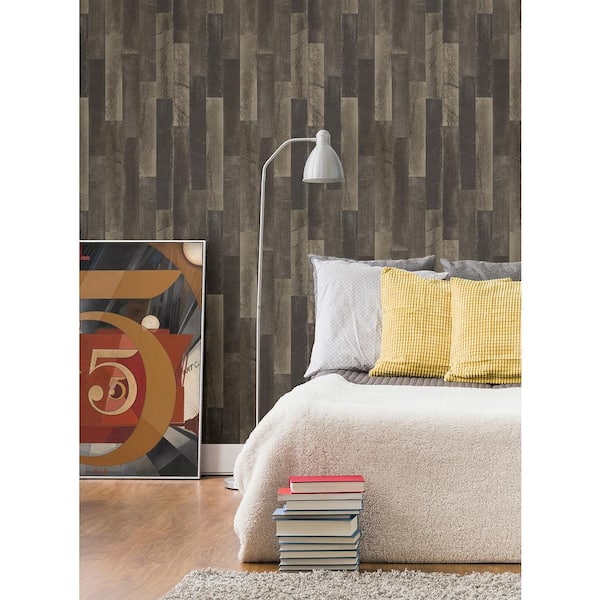 Antique Floorboards Grey Wood Paper Strippable Roll Wallpaper (Covers 56.4 sq. ft.)