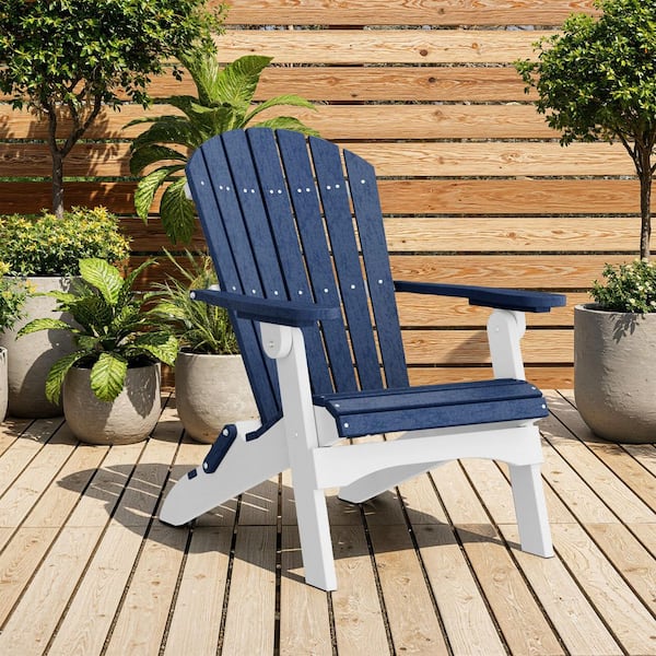 Wildridge Heritage Patriot Blue and White Plastic Outdoor Folding