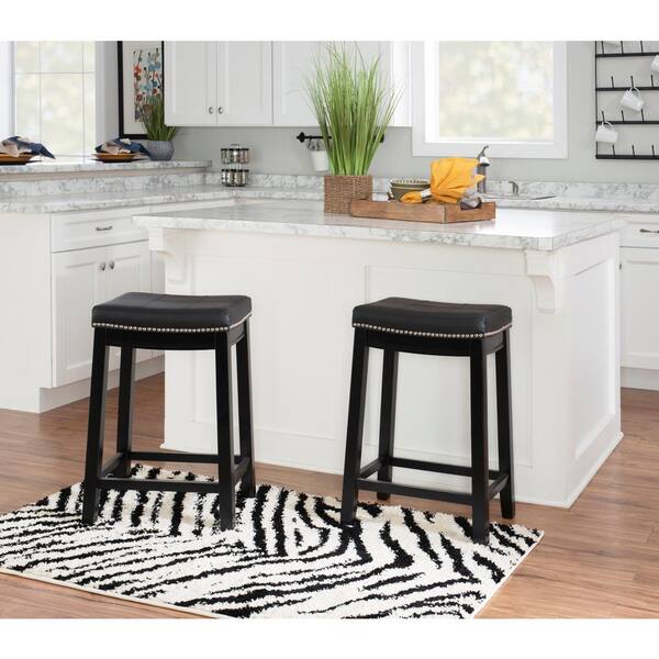 Linon Home Decor Claridge 26 In Black, Standard Height For Kitchen Counter Stools Philippines