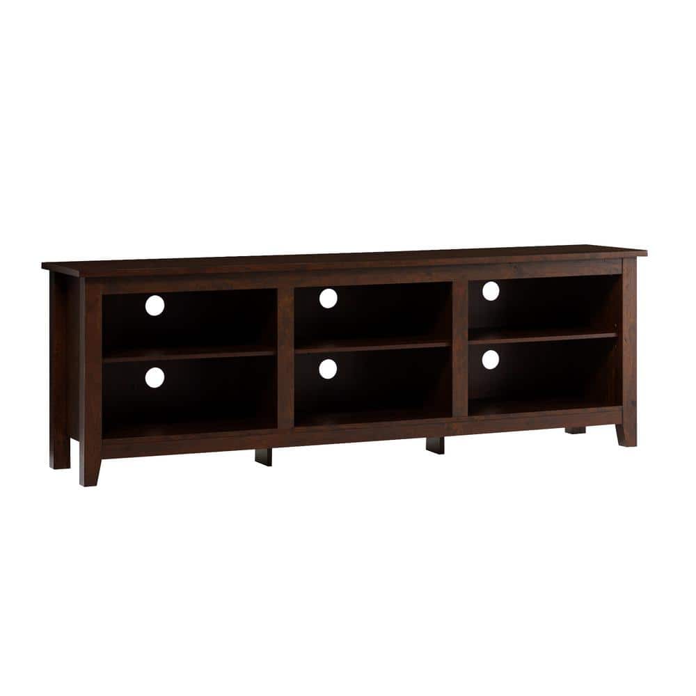 Classic Brown 70-inch Laminate MDF TV Stand with Adjustable Shelving