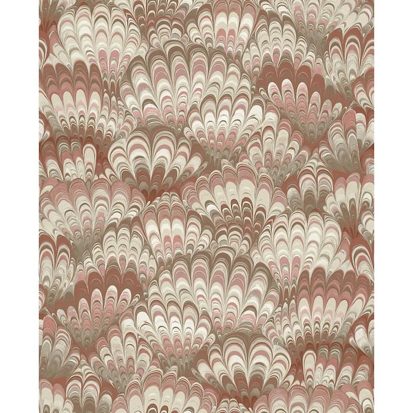 A-Street Prints Octavia Ruby Red Marbled Ink Wallpaper Sample