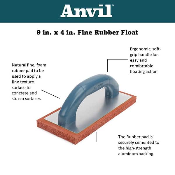 Anvil 9 in. x 4 in. Fine Rubber Float 57468 - The Home Depot