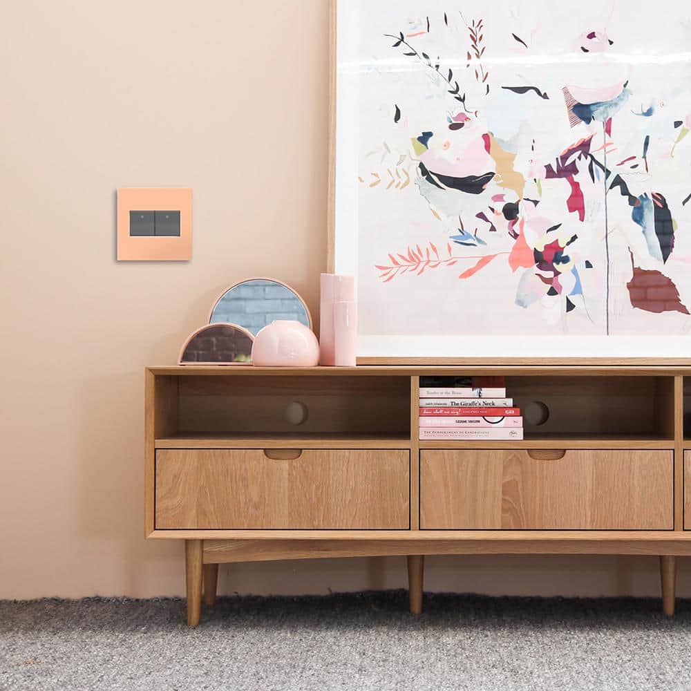 Peachy Matte 2-Gang Plastic Screwless Wall Plate