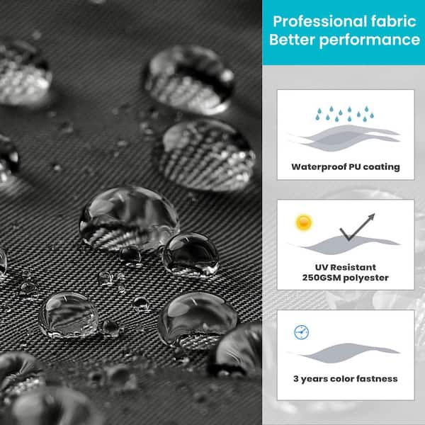 Double Top 13 ft. x 10 ft. Rectangular Aluminum Heavy-Duty 360° Rotation Cantilever Patio Umbrella in Black