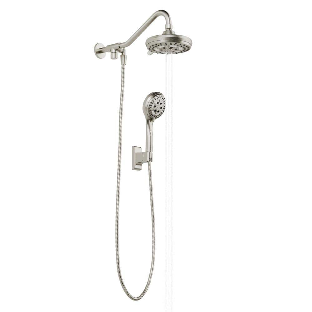 Brushed Nickel Multi-Function Handheld Rain Shower System