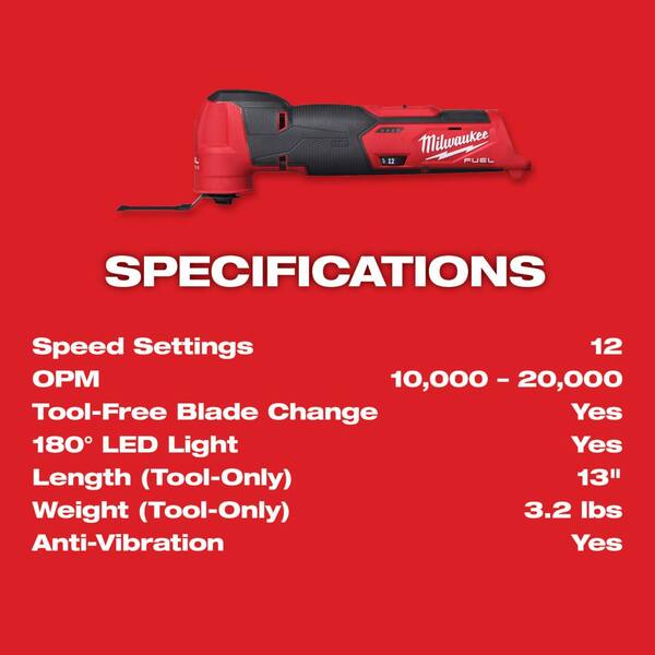 Milwaukee - M12 FUEL 12V Lithium-Ion Cordless Oscillating Multi-Tool with M12 XC 5.0 Ah Battery (2-Pack) Starter Kit and Charger