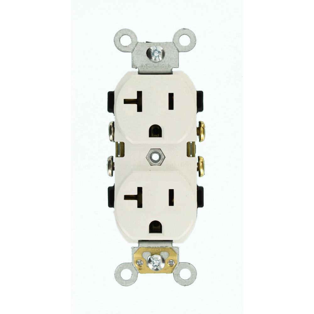 Narrow Body Duplex Receptacle Leviton CR20-GY 20-Amp 10-Pack Gray Piece 125-Volt Commercial Grade Self Grounding Straight Blade Narrow Body Duplex Receptacle Leviton CR20-GY 20-Amp 10-Pack Gray Piece 125-Volt Commercial Grade Self Grounding Straight Blade