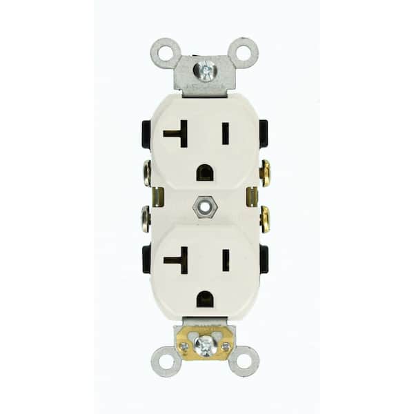 Leviton 20 Amp 125 V Commercial Grade Duplex Outlet/Receptacle, White (1-Pack) CR20-W
