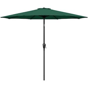 9 ft. Steel Market Tilt Patio Umbrella in Green for Garden, Deck, Backyard, Pool