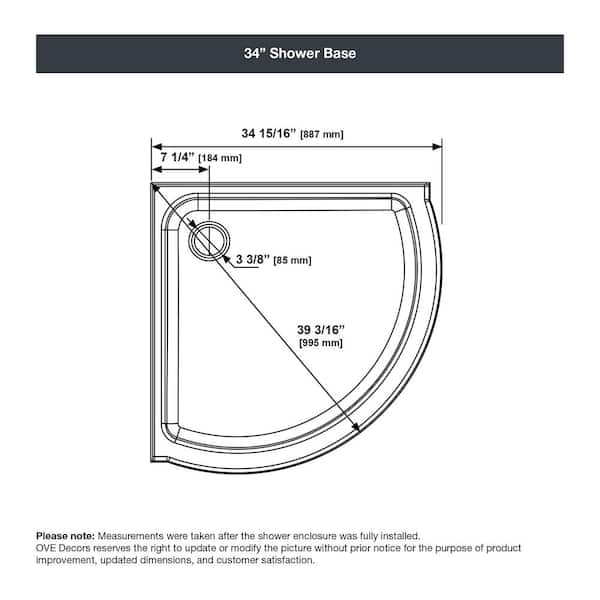 Breeze 34 in. L x 34 in. W x 76 in. H Corner Shower Kit with Reversible Sliding Door and Shower Base Breeze 34 in. L x 34 in. W x 76 in. H Corner Shower Kit with Reversible Sliding Door and Shower Base