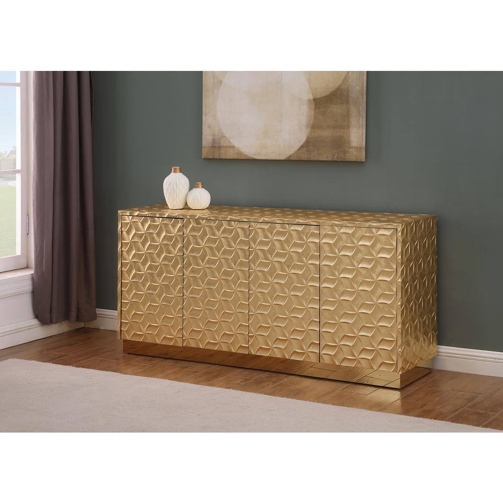 Genova 65'' Gold Metallic Sheen Sideboard