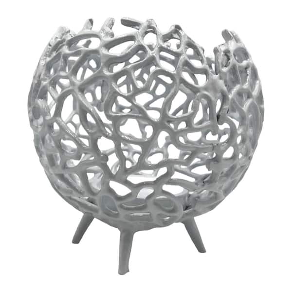 castellousa White 8 in. x 8 in. Aluminum Votive Metal Candle Holder