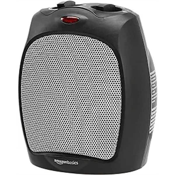 Etokfoks 1500-Watt 9.09 in. Black Electric Portable Ceramic Space Heater with Adjustable Thermostat and Fan Modes