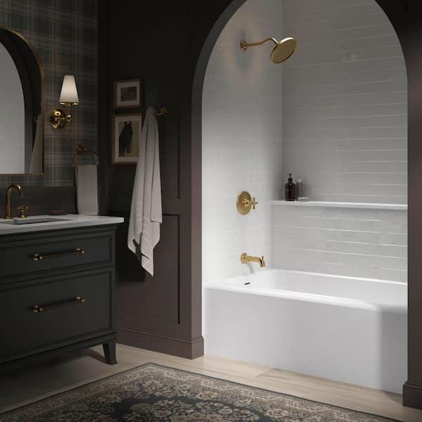 Paces 60 in. x 36 in. Soaking Bathtub with Left Hand Drain in White
