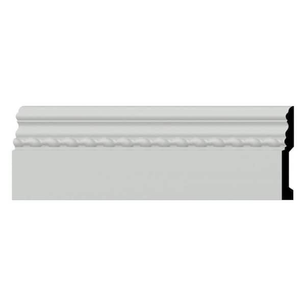 SAMPLE - 5/8 in. x 4-7/8 in. x 12 in. Urethane Oslo Rope Baseboard Moulding