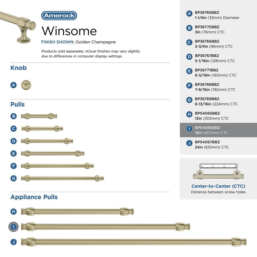 Golden Champagne 18-inch Modern Appliance Pull with Mounting Hardware