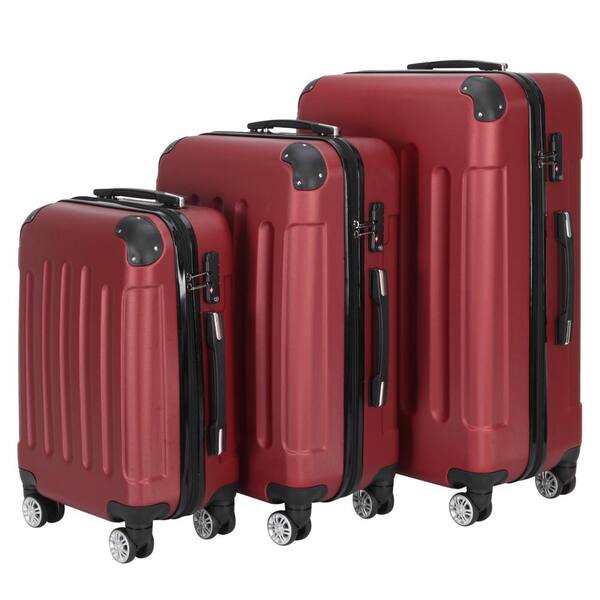 Oumilen 1-Carry on Luggage Bag, 20 in. Softside Suitcase Spinner Luggage with Lock, Red