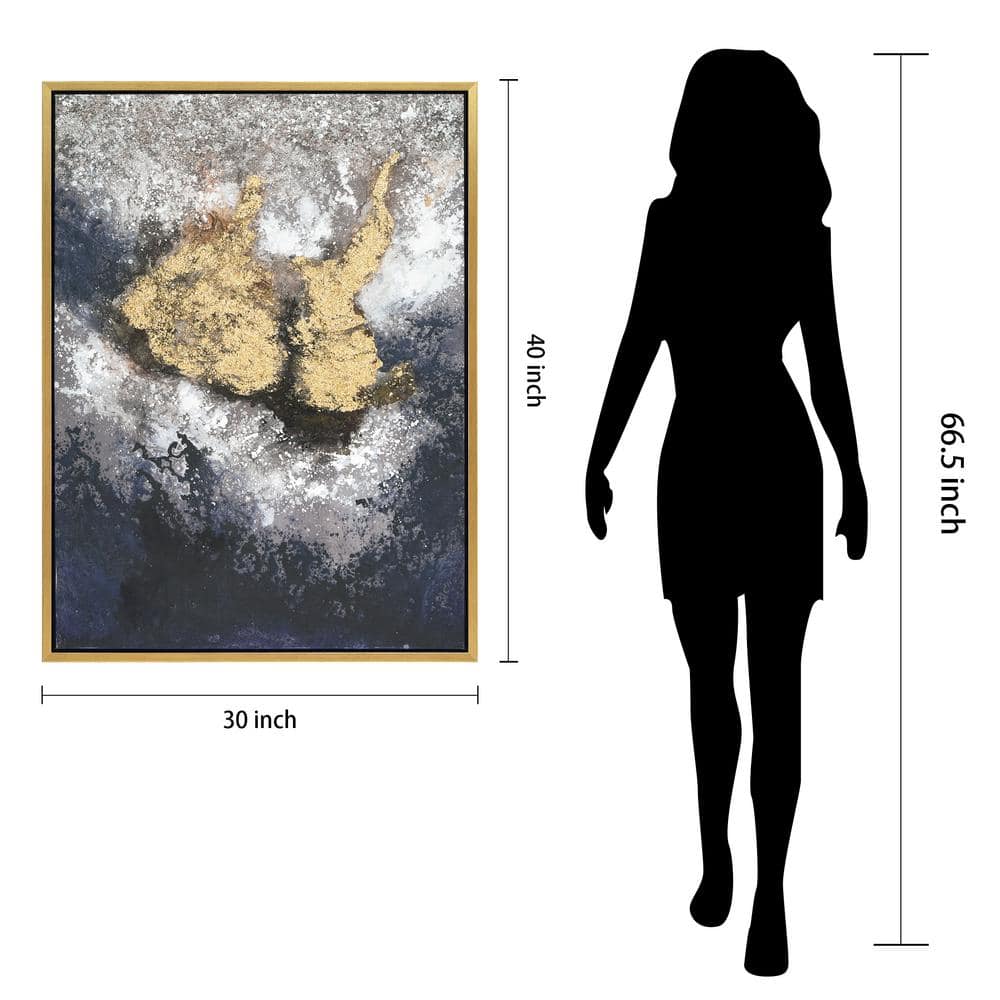 Nourishment Gold and Silver Abstract Hand Painted Canvas Art