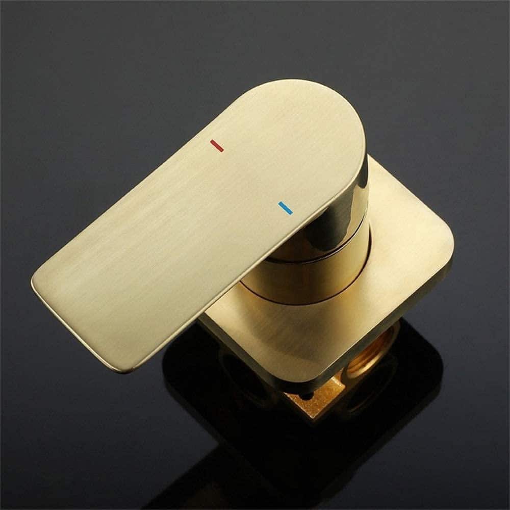 Brushed Gold Wall-Mounted Waterfall Bathroom Faucet