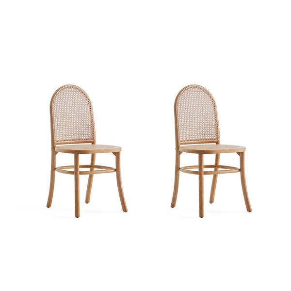 Manhattan Comfort Paragon Nature and Cane Dining Side Chair 2.0 