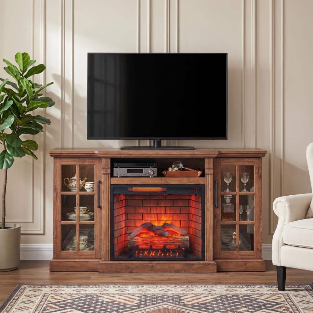 65 inch Fireplace TV Stand for TVs up to 75 inch with 28 inch Electric Fireplace, LED Lights, 1500W, 5000 BTU price history on PriceWatchPro