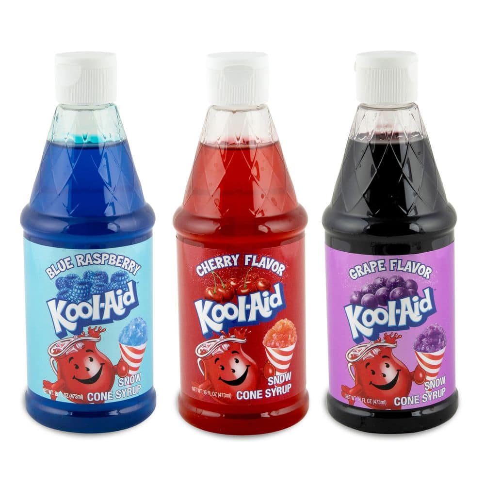 Kool-Aid Snow Cone Syrup - Blue Raspberry, Grape, Cherry , 3-Pack price history on PriceWatchPro