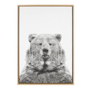 33 in. x 23 in. "Bear European" by Tai Prints Framed Canvas Wall Art