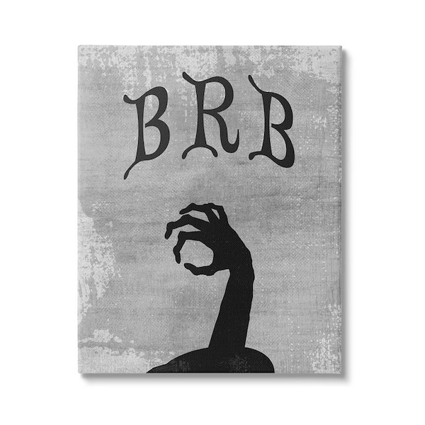 Stupell Industries BRB Zombie Graveyard byLil' Rue 1-Piece Unframed Graphic Print Fantasy Poster Art Print 30 in. x 24 in.