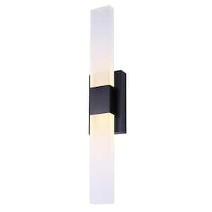 4.75 in. 2-Light Black LED Vanity Light Bar with Acrylic Shades and 3CCT Color Temperature Switch for Bathroom