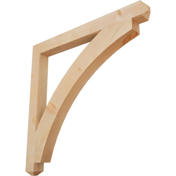 Ekena Millwork 3.5 in. x 44 in. x 44 in. Douglas Fir Thorton Craftsman Smooth Bracket