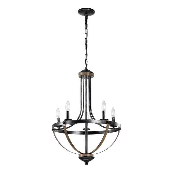 wagon chandelier black