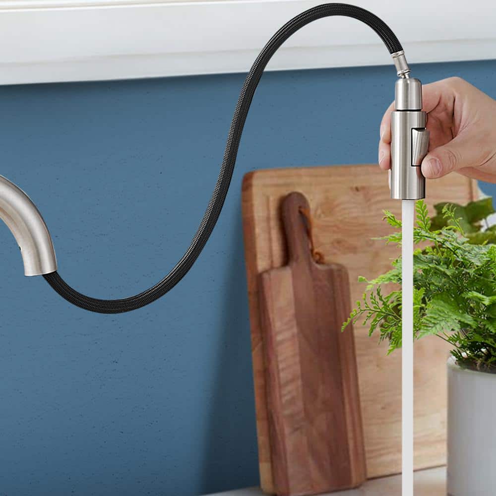 Brushed Nickel Single Handle Pull-Out Spray Kitchen Faucet