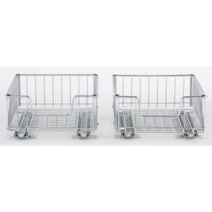 EcoStorage 11.5 in. W x 17.75 in. D x 6.25 in. H Chrome Wire in Cabinet Pull-Out Bottom Mount Wire Drawer - (2-Pack)