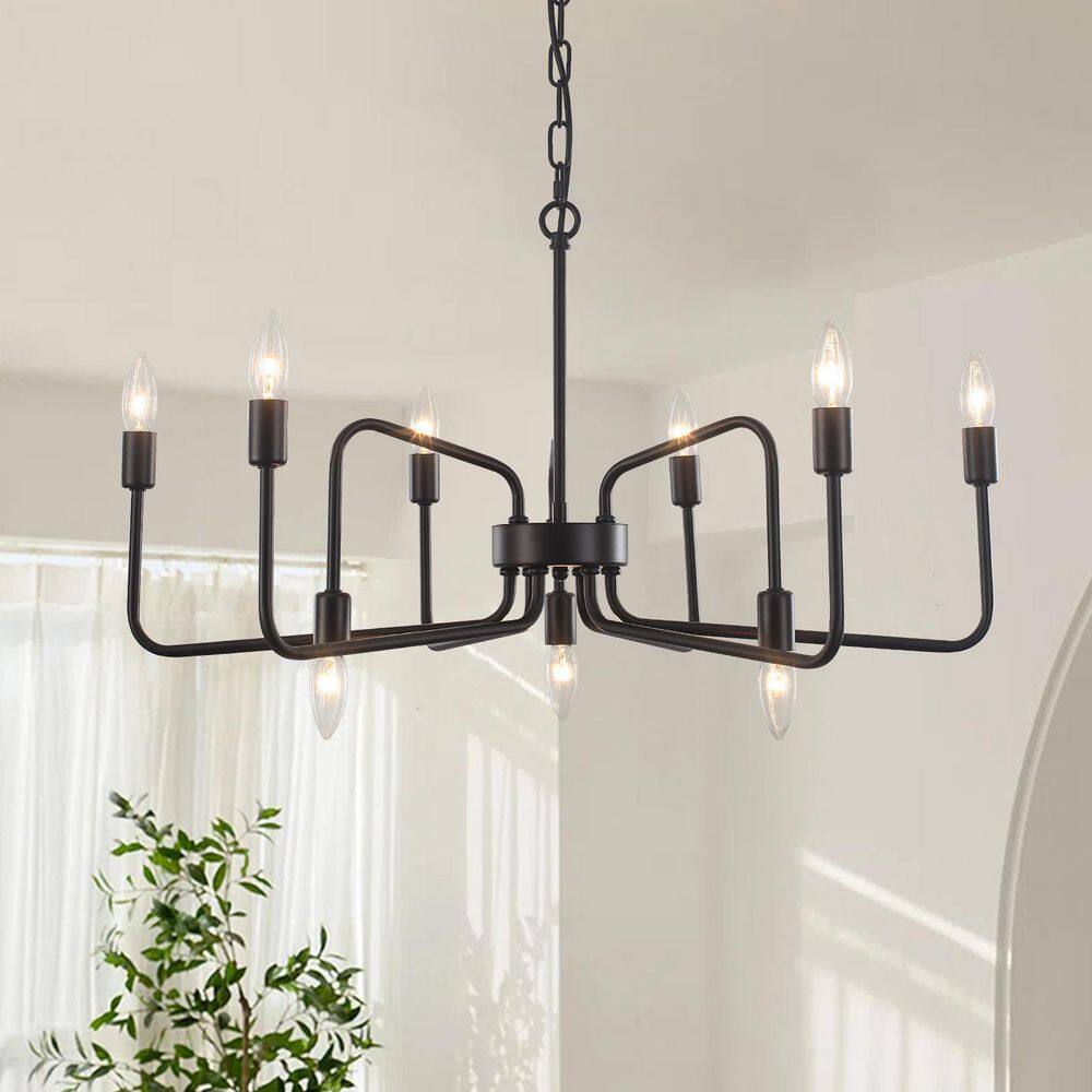 9-Light Black Linear Hanging Island Rustic Candlestick Chandelier for Living Room Kitchen Island price history on PriceWatchPro