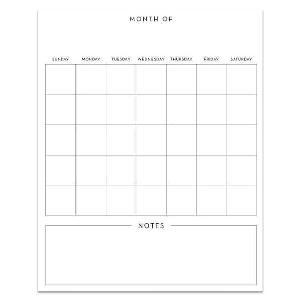 Tempaper Peel and Stick Dry Erase Monthly Calendar Wall Decal, White, (Covers 16 in. x 17 in.)