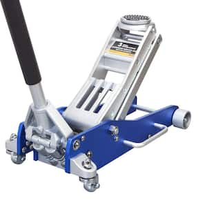 3-Ton Low-Profile Aluminum Floor Jack with Dual Piston Speedy Lift, Blue