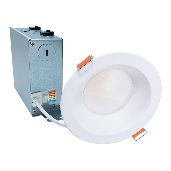 HALO LCR6 6 in. Selectable CCT Round Canless Integrated LED White Recessed Light Retrofit Module Trim, 2100 Lumens